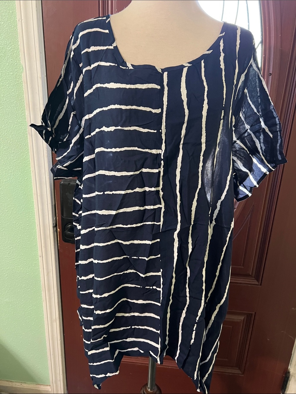 BloomChic Navy and White Striped blouse